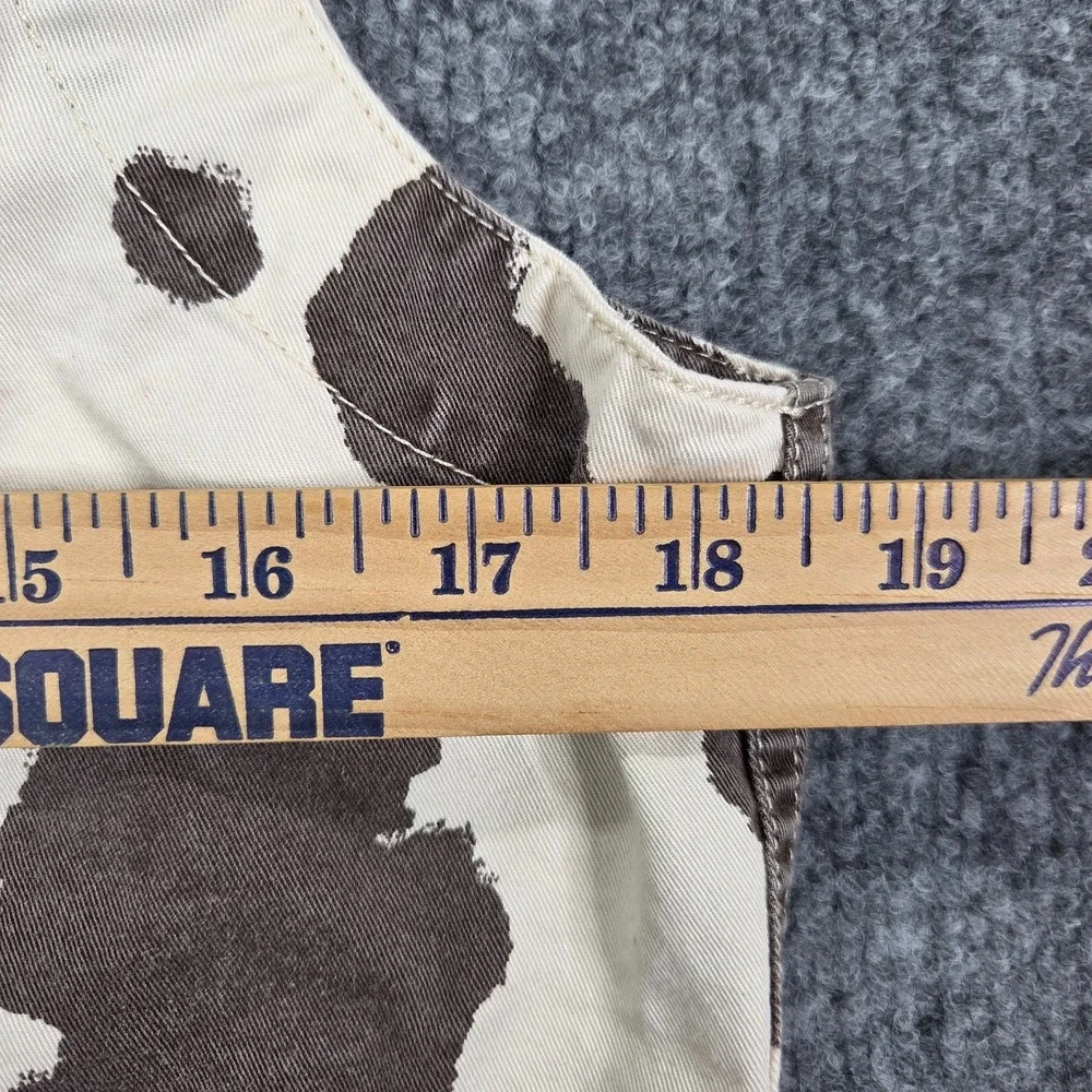 Vtg Liz Wear Cow‎ Print Zip Vest Cowgirl Western Rodeo Zip Up Y2K Pockets Medium - Picture 9 of 10